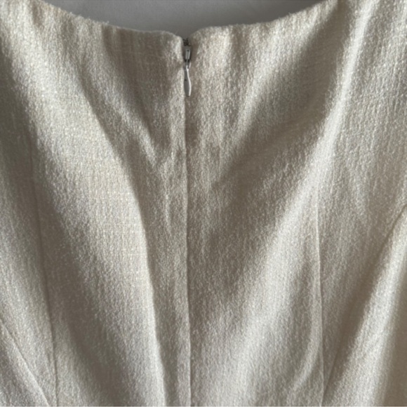 Nanette Lepore Cream Sleeveless Button Detail Pleated Fit & Flare Dress Size 12 - Picture 8 of 12